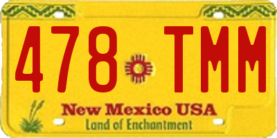 NM license plate 478TMM