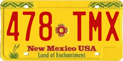 NM license plate 478TMX