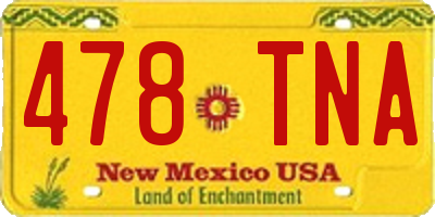 NM license plate 478TNA
