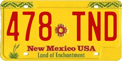NM license plate 478TND