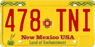 NM license plate 478TNI