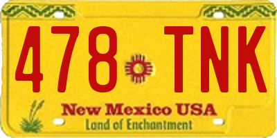 NM license plate 478TNK