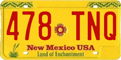 NM license plate 478TNQ