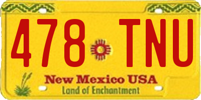 NM license plate 478TNU