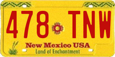 NM license plate 478TNW