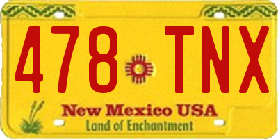 NM license plate 478TNX