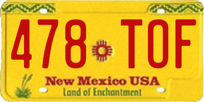 NM license plate 478TOF