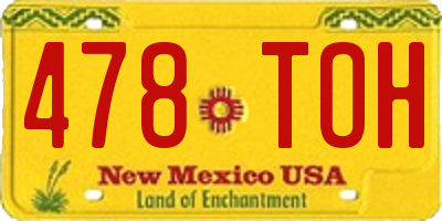 NM license plate 478TOH