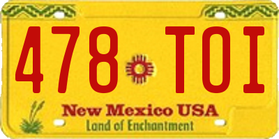 NM license plate 478TOI