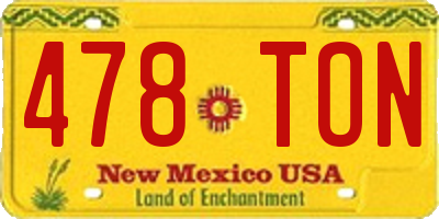 NM license plate 478TON