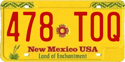 NM license plate 478TOQ