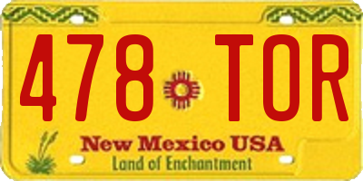 NM license plate 478TOR