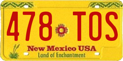NM license plate 478TOS