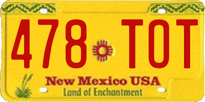 NM license plate 478TOT