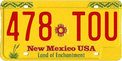 NM license plate 478TOU