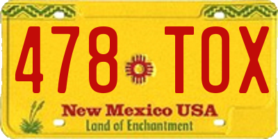 NM license plate 478TOX