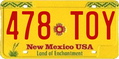 NM license plate 478TOY