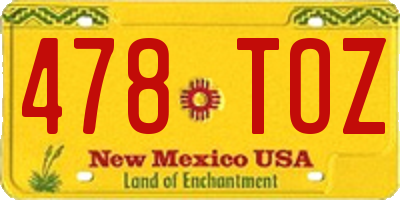NM license plate 478TOZ