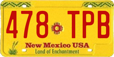 NM license plate 478TPB