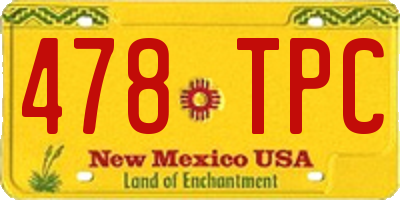 NM license plate 478TPC
