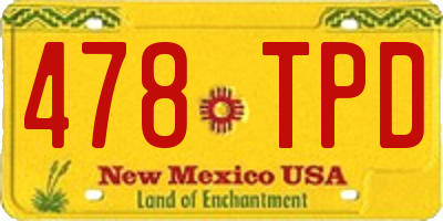 NM license plate 478TPD