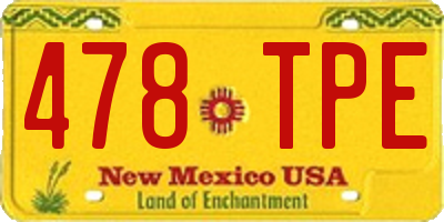 NM license plate 478TPE