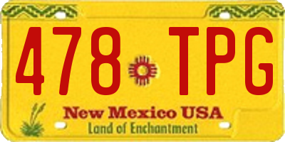 NM license plate 478TPG