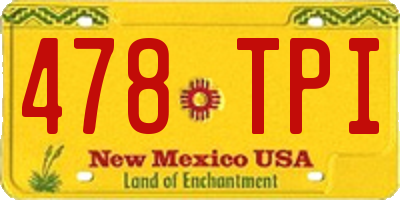 NM license plate 478TPI