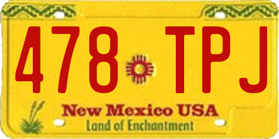 NM license plate 478TPJ