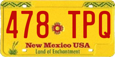 NM license plate 478TPQ