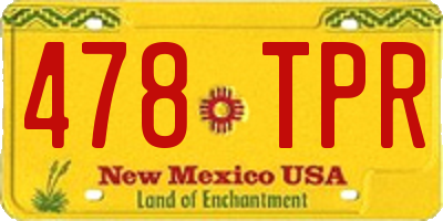 NM license plate 478TPR