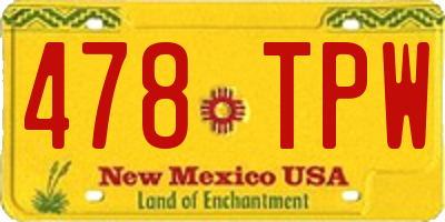 NM license plate 478TPW