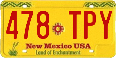 NM license plate 478TPY