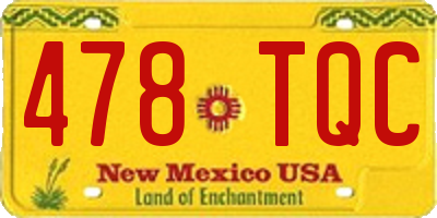 NM license plate 478TQC