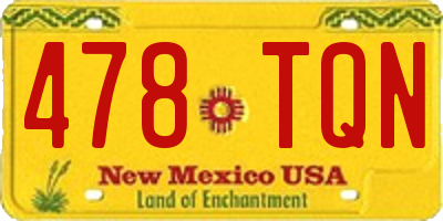 NM license plate 478TQN