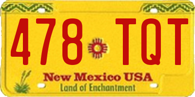 NM license plate 478TQT