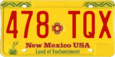 NM license plate 478TQX