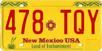 NM license plate 478TQY