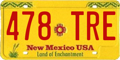NM license plate 478TRE