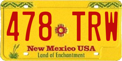 NM license plate 478TRW