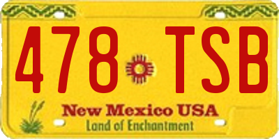 NM license plate 478TSB