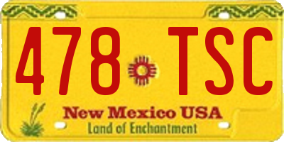 NM license plate 478TSC