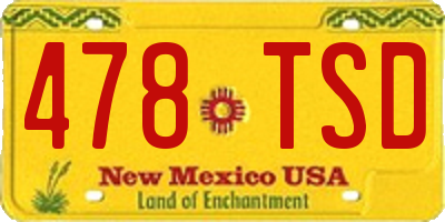 NM license plate 478TSD