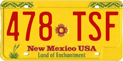 NM license plate 478TSF
