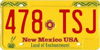NM license plate 478TSJ