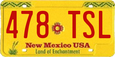 NM license plate 478TSL
