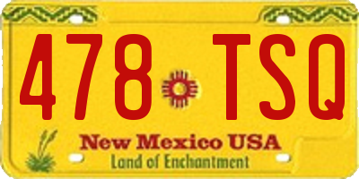 NM license plate 478TSQ