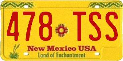 NM license plate 478TSS