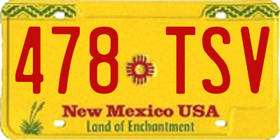 NM license plate 478TSV