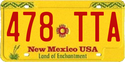 NM license plate 478TTA